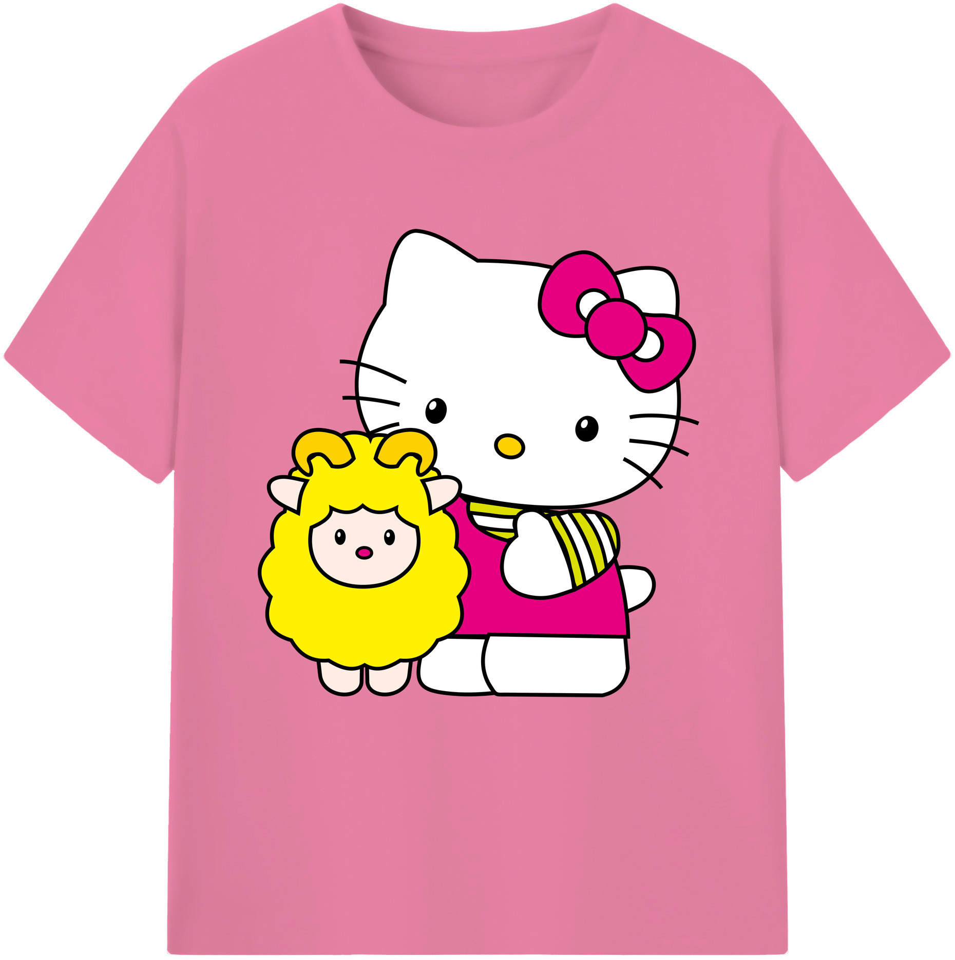 （画像用） Hello Kitty ハローキティ 綿100％半袖Tシャツ（フロントプリント）